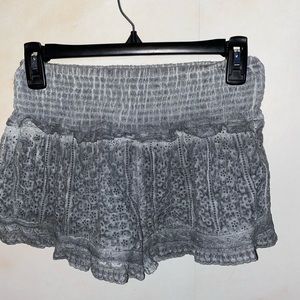Floral crochet shorts